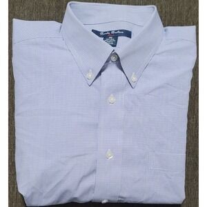 Brooks Brothers Boy's Red‎ Fleece Blue Check Non-Iron Button Up Shirt Size 20